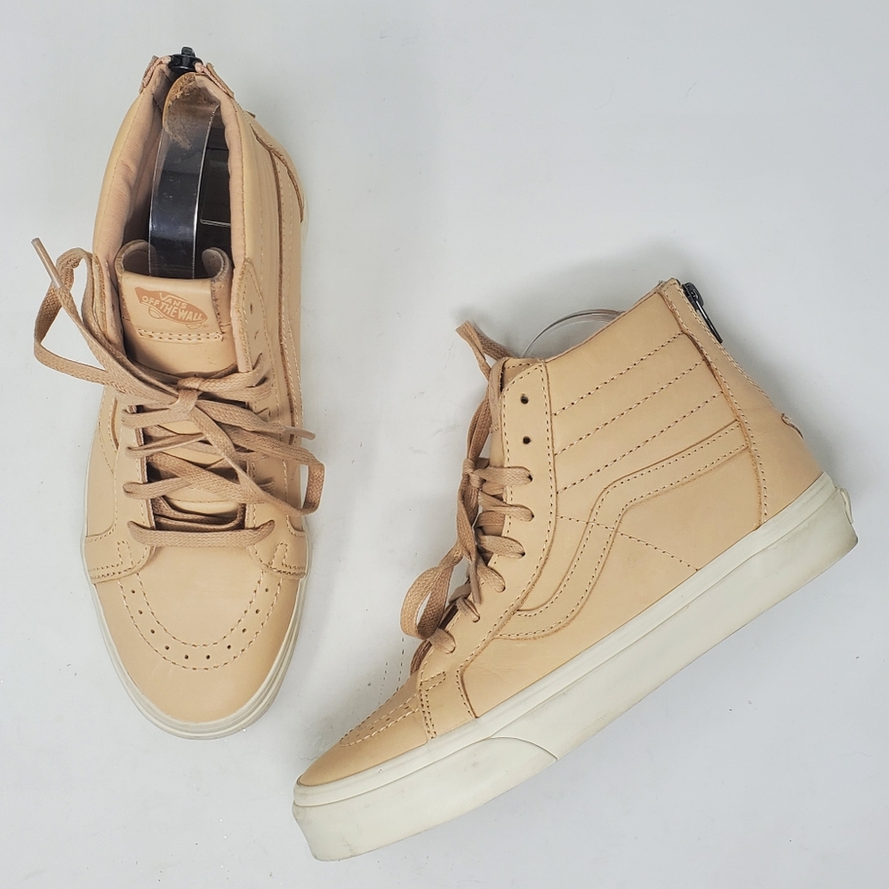 VANS Sk8-hi Reissue Zip Veggie Tan Leather Sneakers Size 9W